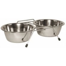 Record metal bowls with stand 2 x 0,35L