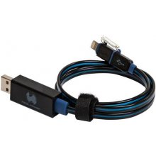 Realpower Datenkabel LED blau micro-USB auf...