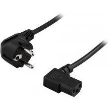 DELTACO grounded cable CEE 7/7 to angled IEC...