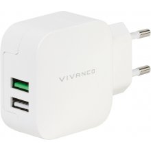 Vivanco Зарядка USB 2,4A/1A, белая (37563)