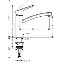 Maišytuvas plautuvei Hansgrohe Logis 160...