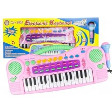 Children's piano with microphone, pink