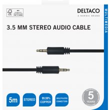 Deltaco Audio cable 3.5mm, gold-plated, 5m...