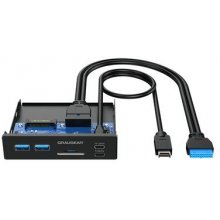 GrauGear USB-HUB+Kartenleser Multi Front...