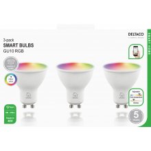 DELTACO LED lamp SMART HOME 3-pack, GU10...