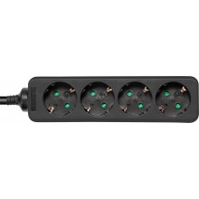 DELTACO Earthed power strip 4x CEE 7/3, 1x...