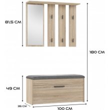 TOP E SHOP PARMA closet 100x35x180 cm, oak...