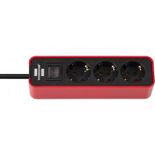 Brennenstuhl Ecolor power strip 3-fold red -...