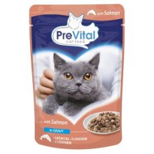 PREVITAL Salmon in gravy - wet cat food -...