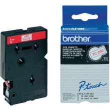 BROTHER Schriftbandkassette 9mm weiß/rot...