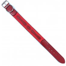 LINO dog collar, M, red, with leather...