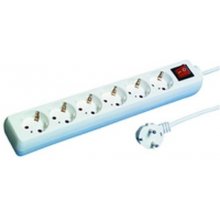 REV Socket line 6-fold 1,4 m w. switch white