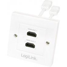 LOGILINK HDMI Adapter, wall socket, 2-port...