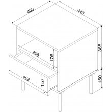 Cama MEBLE Bedside table 2 pcs. TRESSE...