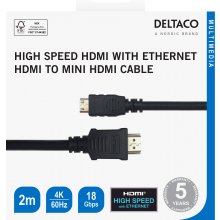 Deltaco Cable HDMI - mini HDMI, 4K UHD in...