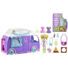 Polly Pocket Glamping Camper Van, Doll & Pet...