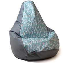 Go Gift Sako bag pouffe Pear print grey-lama...