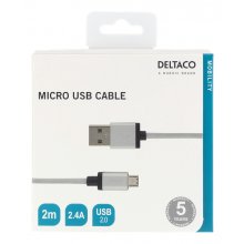 DELTACO USB Sync/Charging Cable, braided...