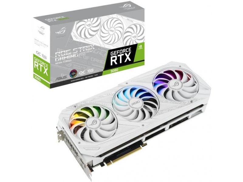 Asus Rog Strix Rtx3080 O10g White 10gb Hdmi Dp Active 90yv0fa5 M0nm00 01 Ee