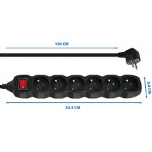 Esperanza ELK217K Power strip 6GN/1,5M Black