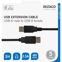 DELTACO USB extension cable USB-A male -...