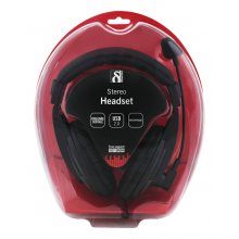 Deltaco USB Headphone with microphone, 96dB...