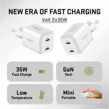 Yenkee USB C mains charger 2x18W 3A Power...