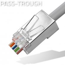 Qoltec RJ45 Through connector plug, CAT5e...