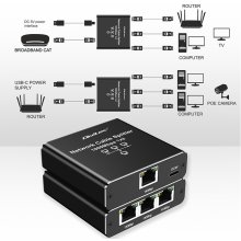 Qoltec Splitter Ethernet mini SWITCH 1x3...