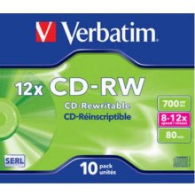 Диски Verbatim 1x10 CD-RW 80 / 700MB 8x -...