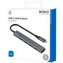 DELTACO USB-C концентратор,  5 Гбит/с, 4x...