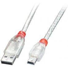 Lindy USB 2.0 Kabel Typ A/Mini-B transparent...