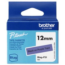 Brother BTAGF31 12MM BLACK ON PURPLE TAPE