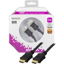 DELTACO Кабель HDMI-HDMI, 5.0m, черный...
