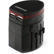 Omega travel adapter 4in1 USB, black (43354)