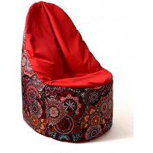 Go Gift Sako bag pouffe Mandala print-red XL...
