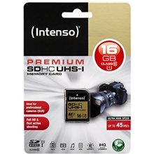Mälukaart Intenso SD 16GB 10/45 Secure...