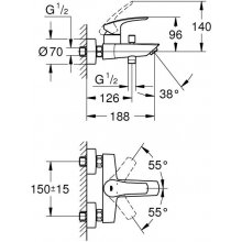 Grohe Eurosmart single lever bath/shower...