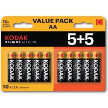 KODAK XTRALIFE Alkaline AA Battery 10 (5+5...