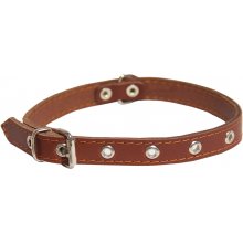 HIPPIE PET Collar leather 1.6x40 cm, brown