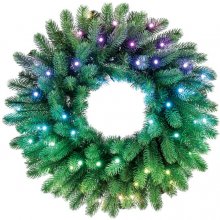 Twinkly pre-lit wreath 50 RGB LED Green wire...