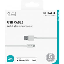 Deltaco USB-A to Lightning, MFi C189, 3m...