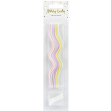 PartyDeco Birthday candles, curl, mix, 8 pc