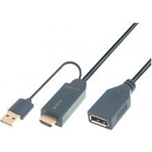 M-CAB HDMI/M+USB/M TO DP/F 0.3M BLACK...