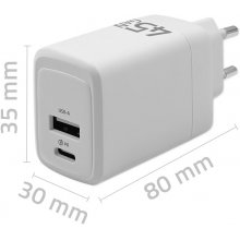 Qoltec GaN 45W charger 5V 20V 1.5A 3A,1xUSB...