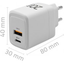 QOLTEC GaN 20W charger,5V 20V 1.5A 3A,1xUSB...