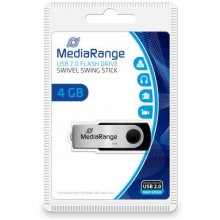 MediaRange USB-Stick 4GB Flash Drive silber...