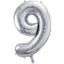 PartyDeco Foil Balloon, nr 9, 86 cm