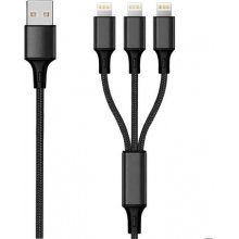 2GO 3in1 USB Ladekabel 3x Lightning Nylon...