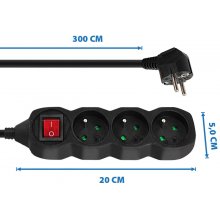 Esperanza ELK211K Power strip 3GN/3M Black